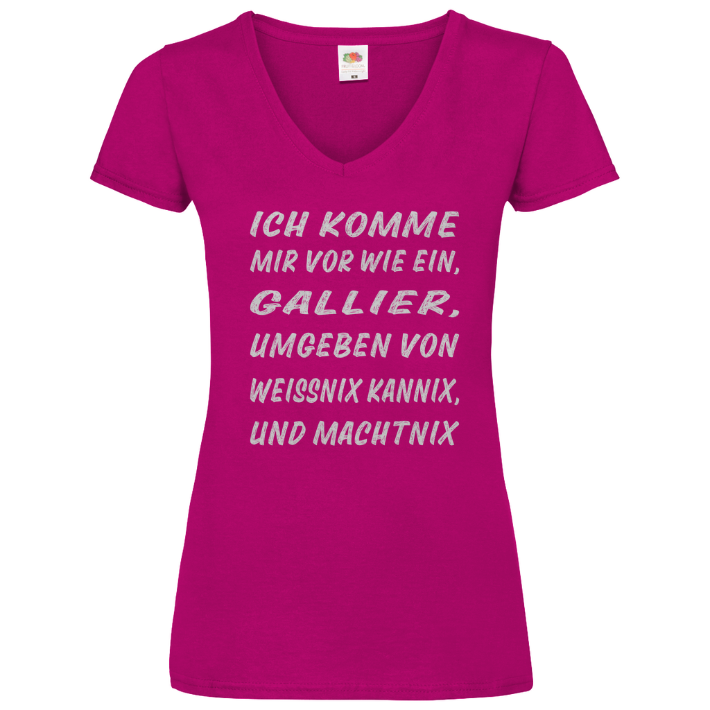 Damen Basic V-Neck T-Shirt spruch021