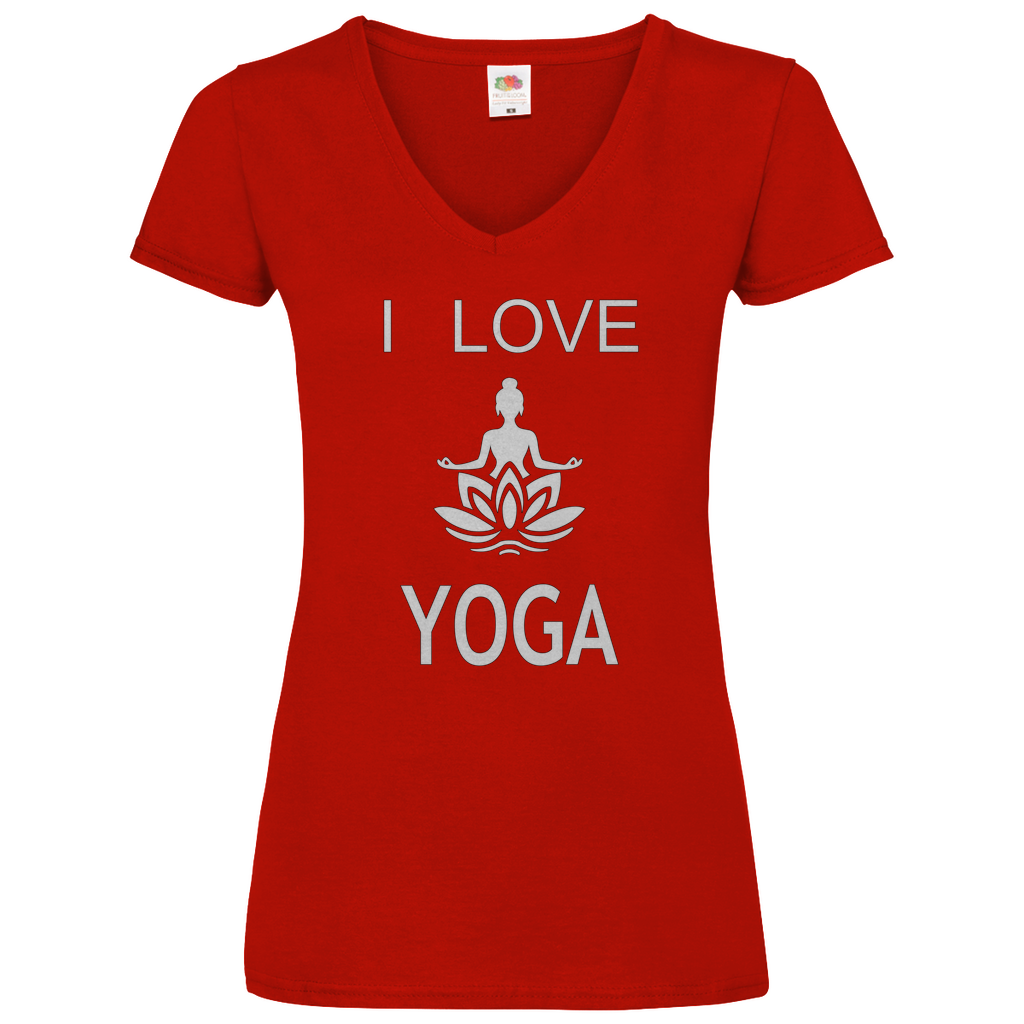 Damen Basic V-Neck T-Shirt YOGA-006