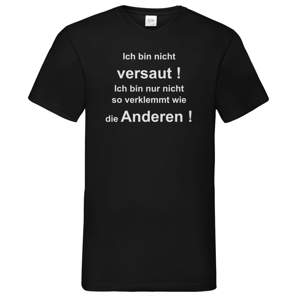 Herren Basic V-Neck T-Shirt ich bin nicht-01
