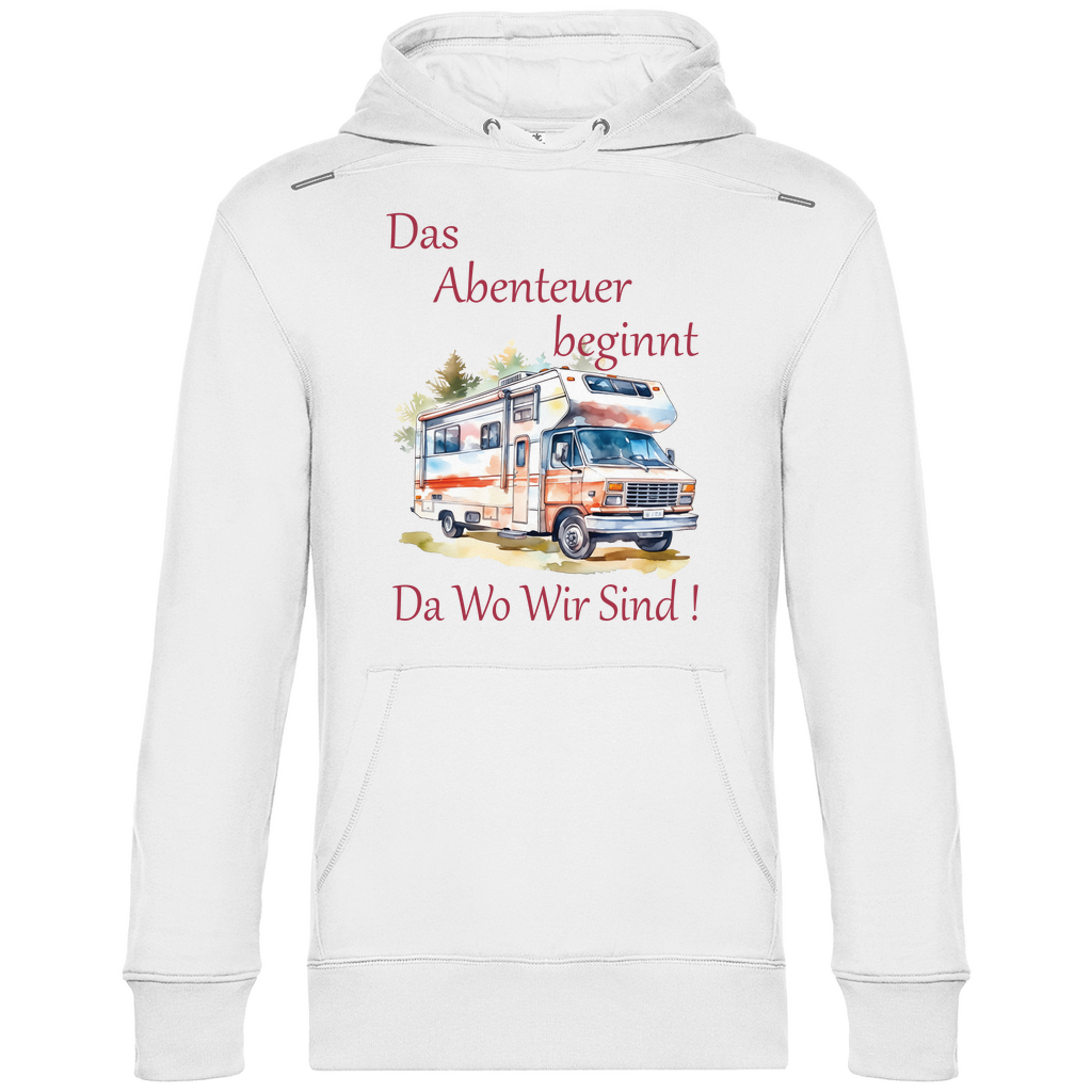 Herren Promo Hoodie Camping Das Abenteuer beginnt-01