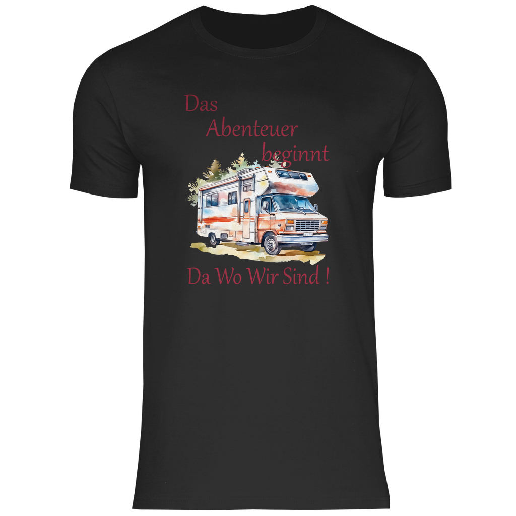Herren T-Shirt Camping Das Abenteuer beginnt-01