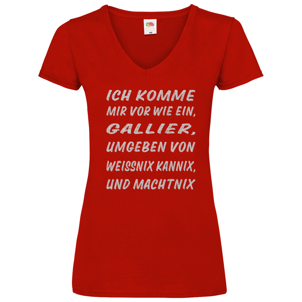 Damen Basic V-Neck T-Shirt spruch021