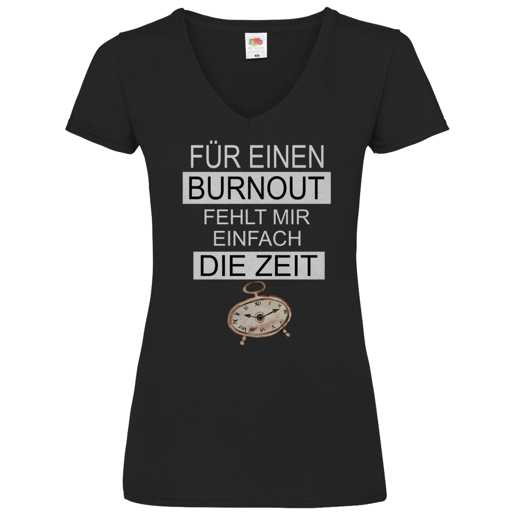 Damen Basic V-Neck T-Shirt für ein burnout-01