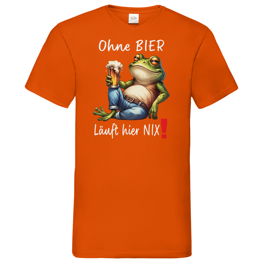 Herren Basic V-Neck T-Shirt Ohne Bier-01