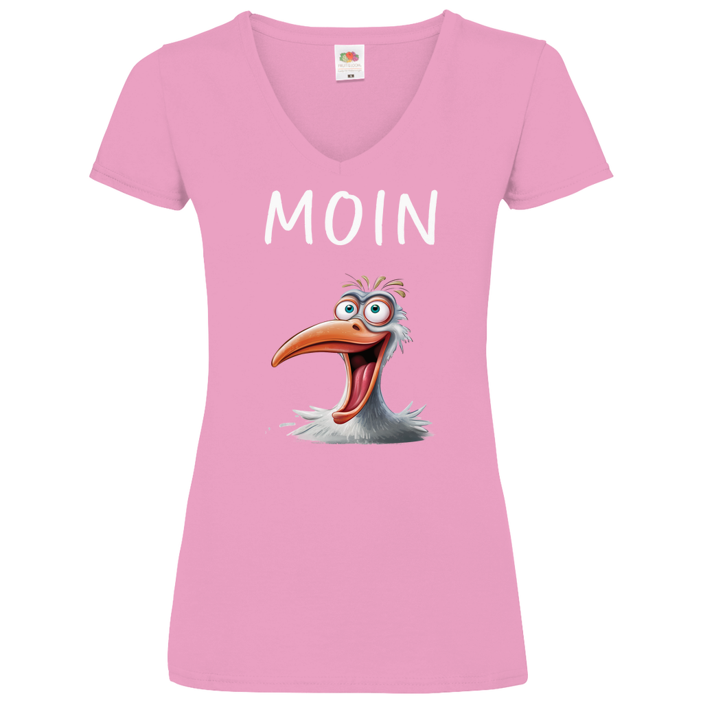 Damen Basic V-Neck T-Shirt MOINMOIN-06