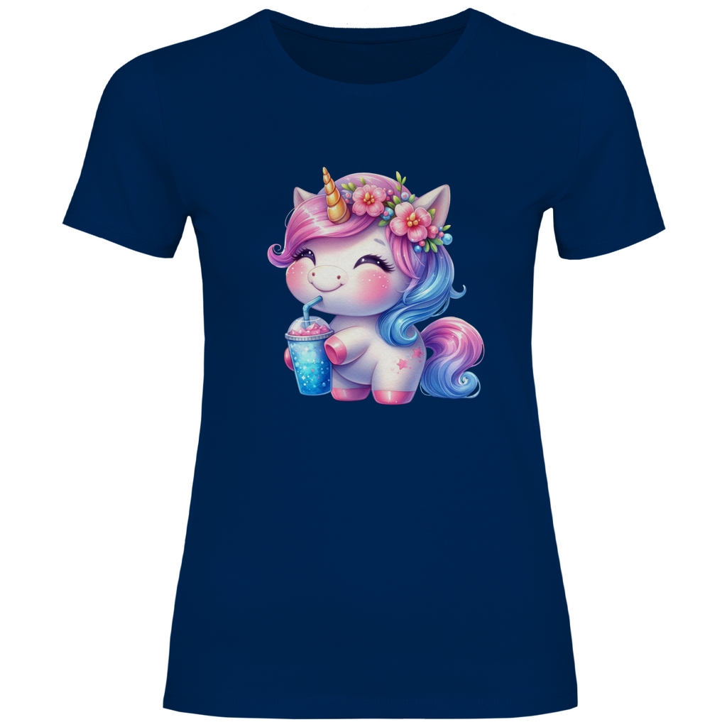 Damen T-Shirt kinder-einhorn-01