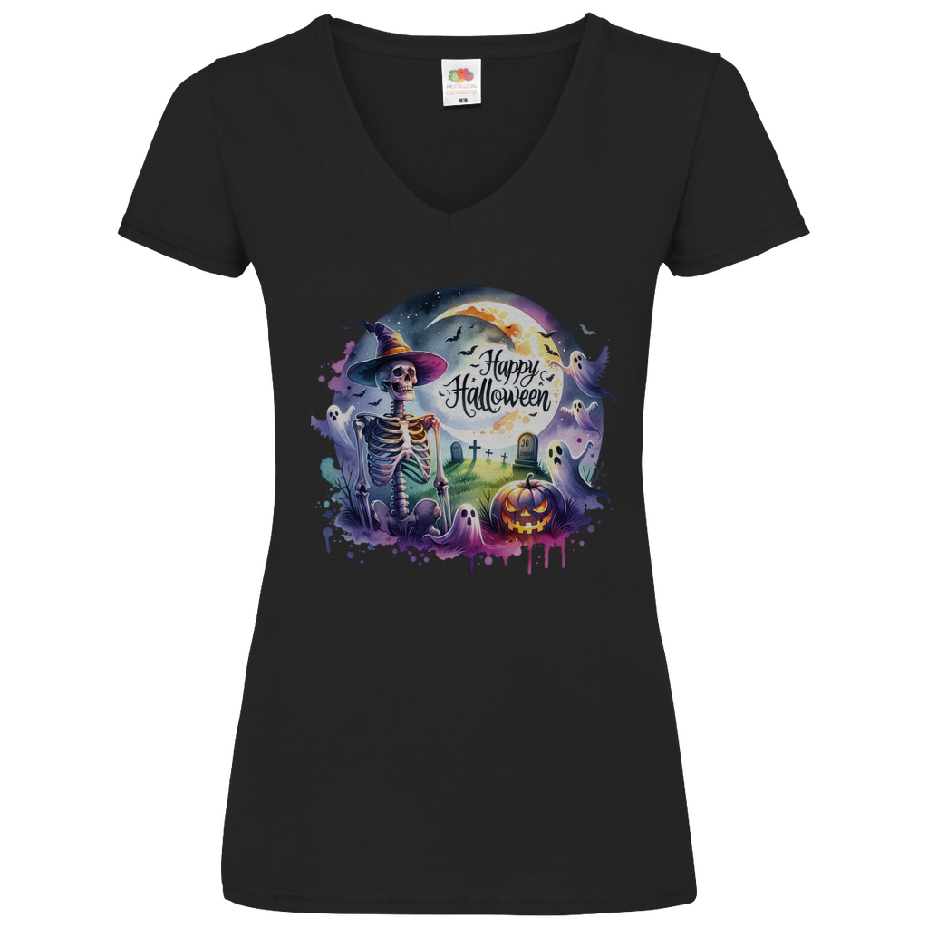 Damen Basic V-Neck T-Shirt spruch014
