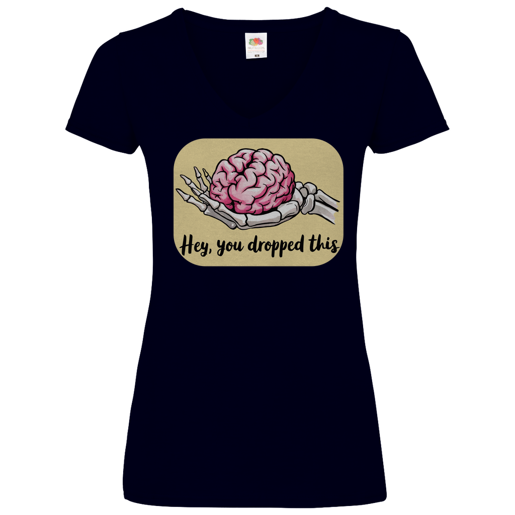 Damen Basic V-Neck T-Shirt spruch020