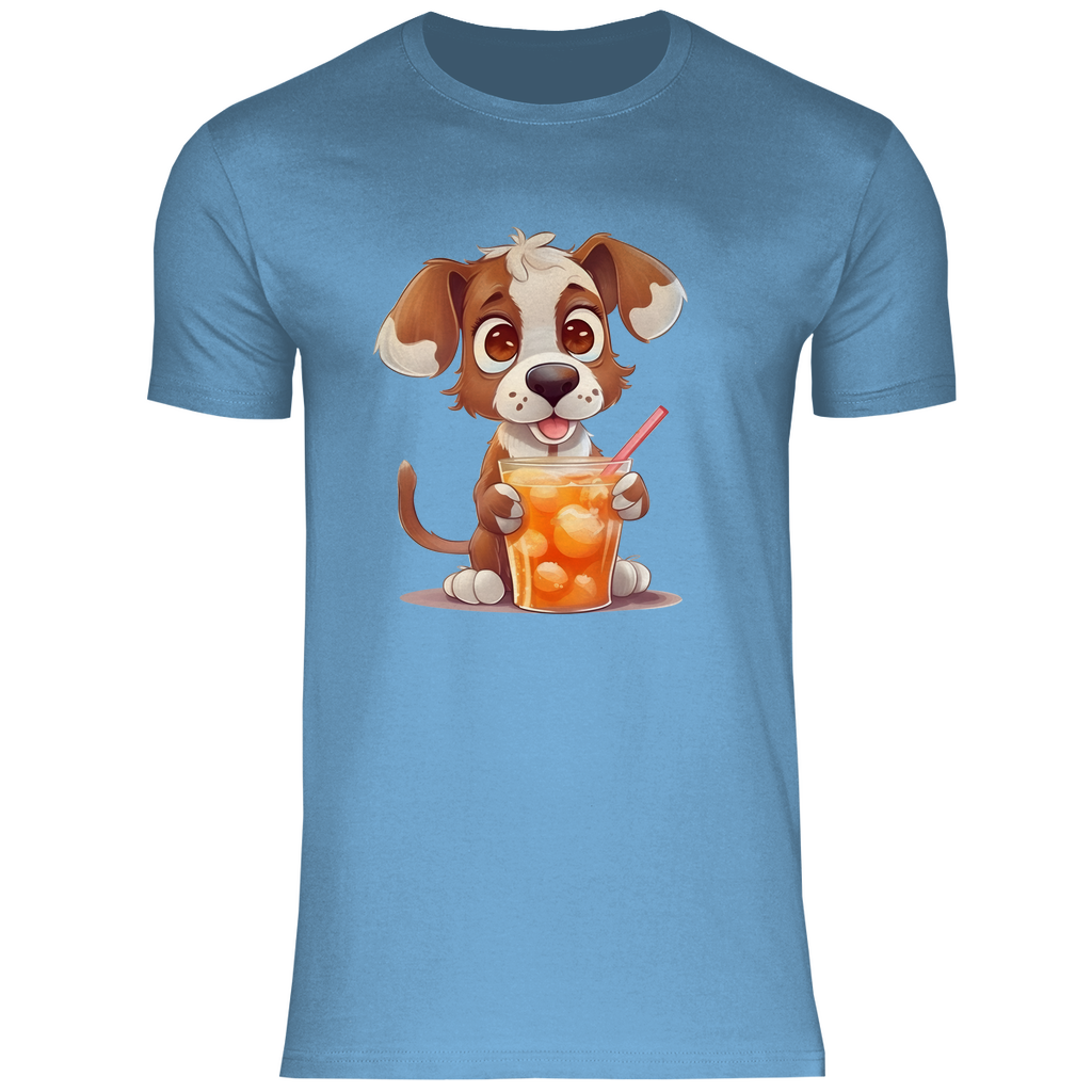 Herren T-Shirt Hund mit drink