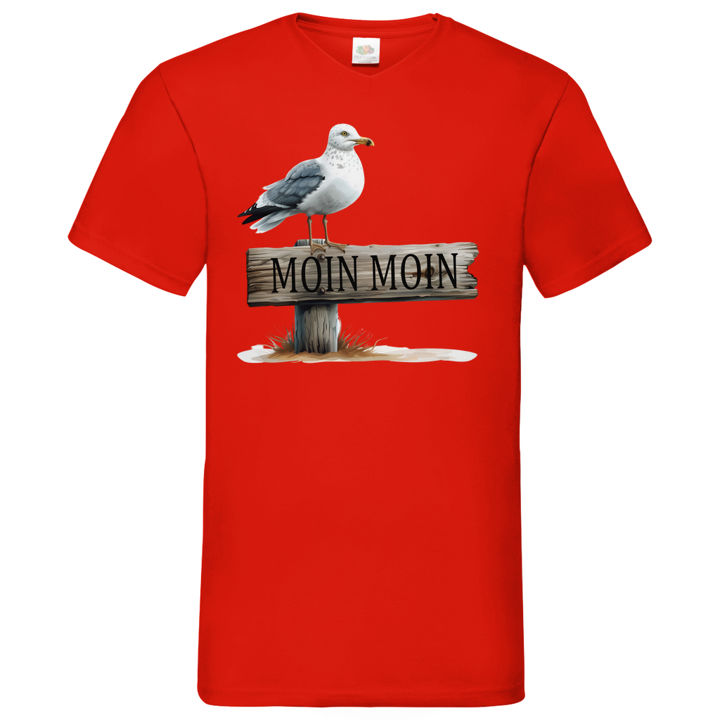 Herren Basic V-Neck T-Shirt MOINMOIN-04