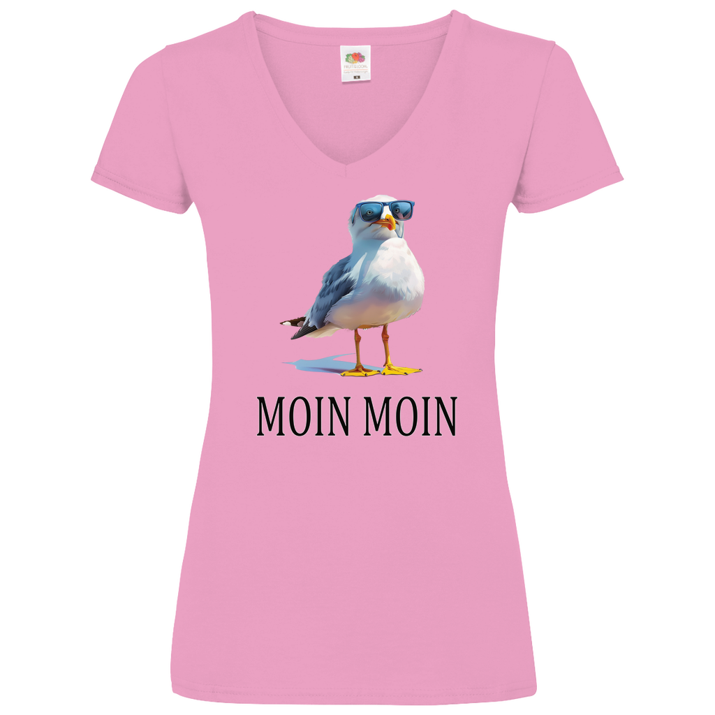 Damen Basic V-Neck T-Shirt MOINMOIN-02