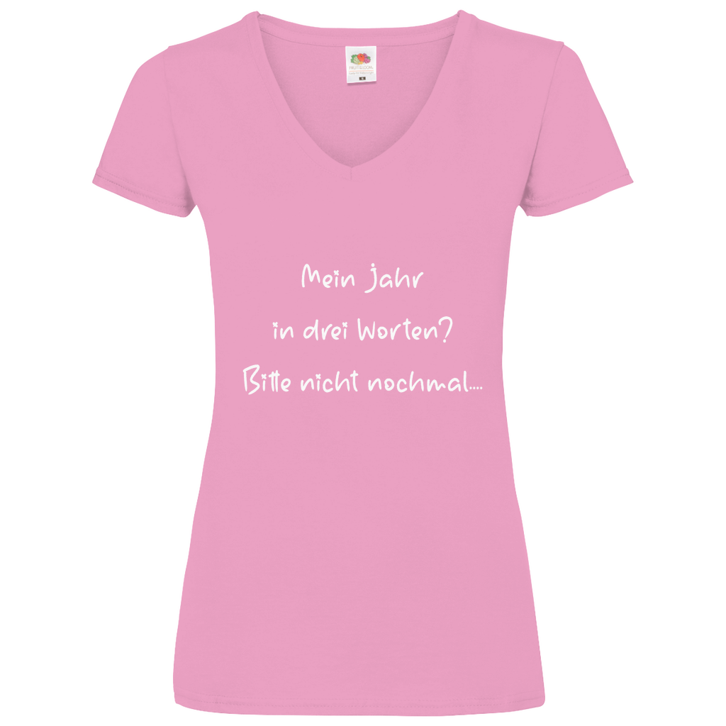 Damen Basic V-Neck T-Shirt spruch017
