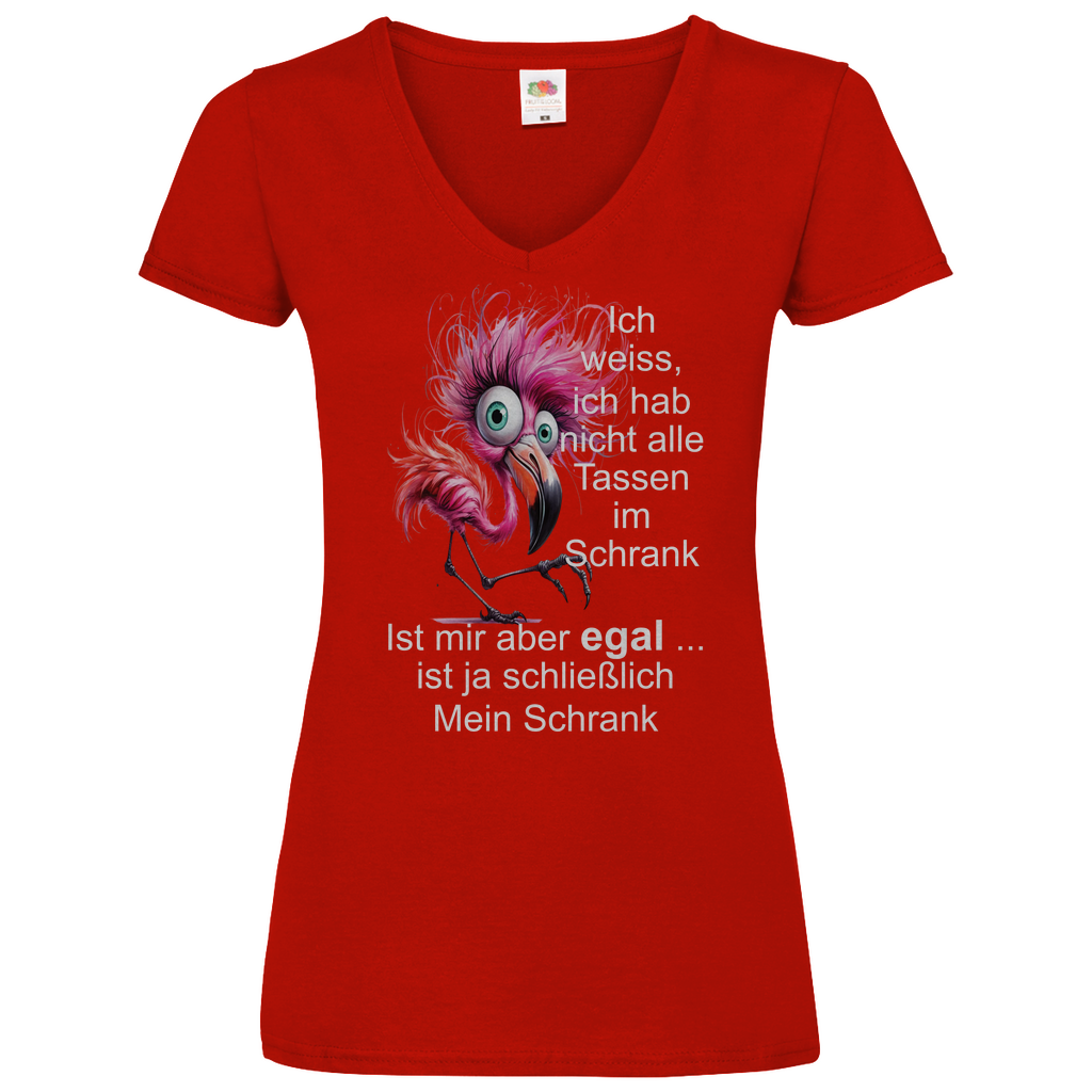 Damen Basic V-Neck T-Shirt Spruch0002