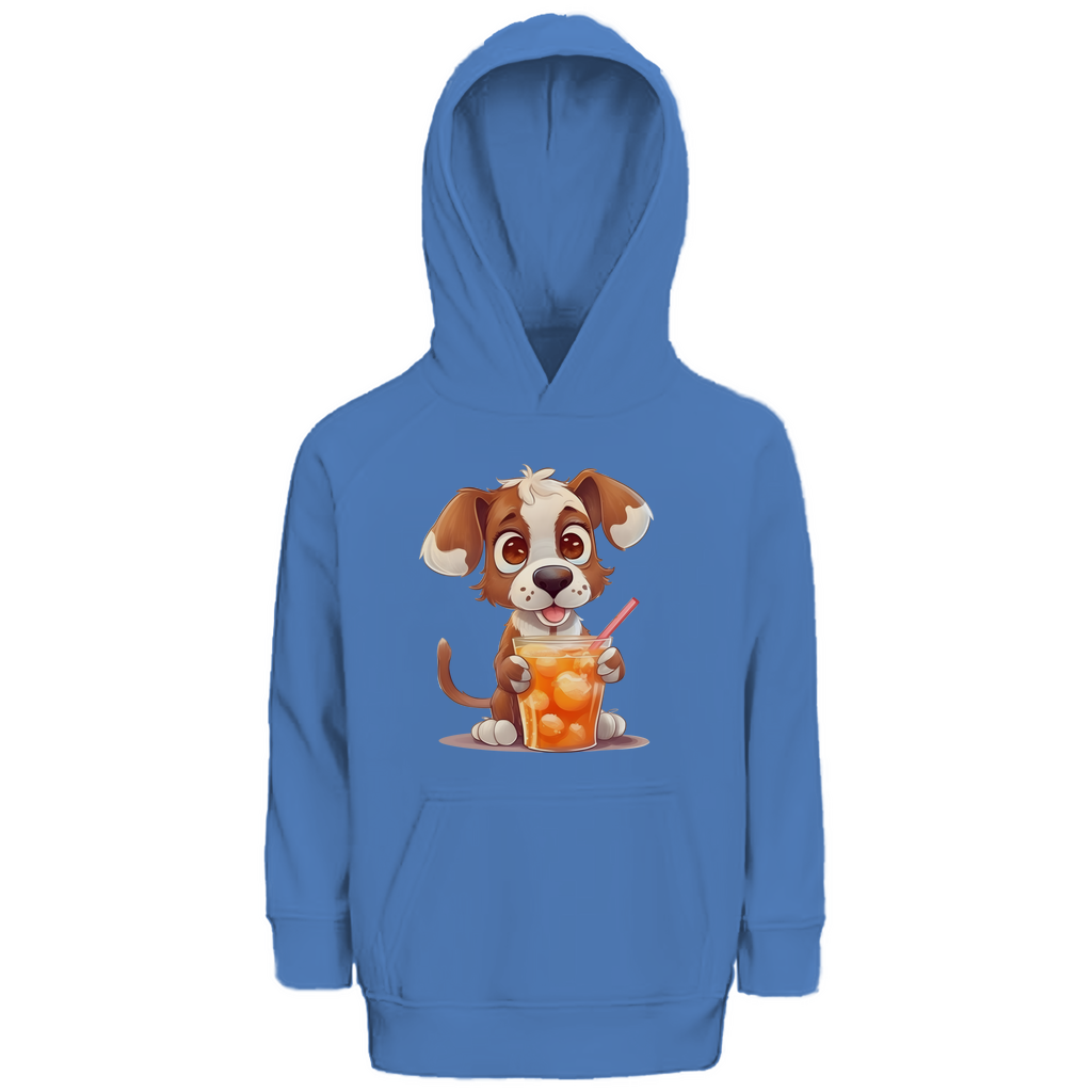 Kinder Premium Bio Hoodie Hund mit drink