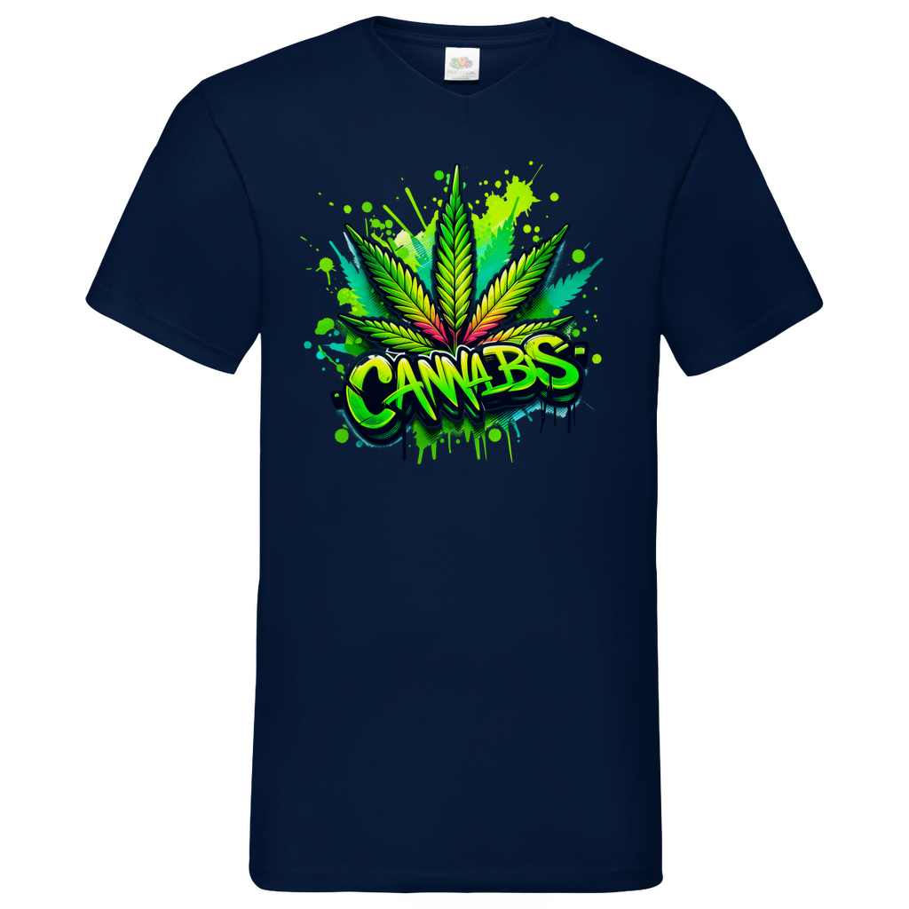 Herren Basic V-Neck T-Shirt Canna-01
