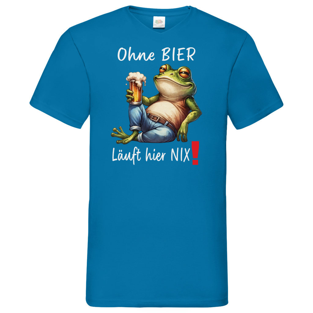 Herren Basic V-Neck T-Shirt Ohne Bier-01