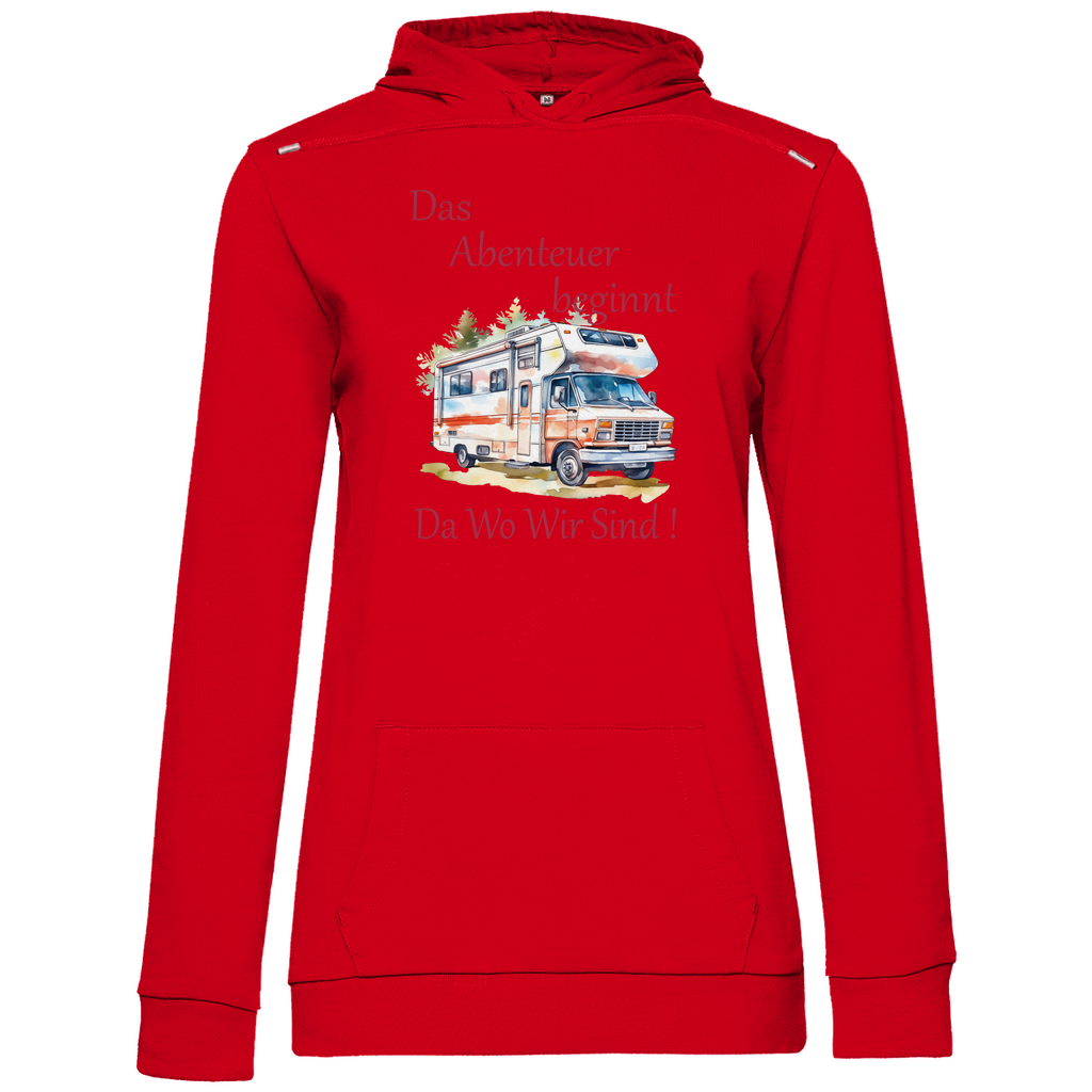 Damen Promo Hoodie Camping Das Abenteuer beginnt-01