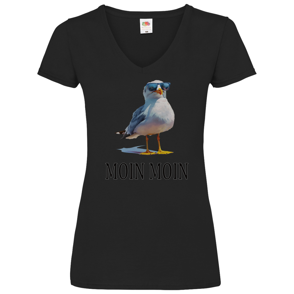 Damen Basic V-Neck T-Shirt MOINMOIN-02