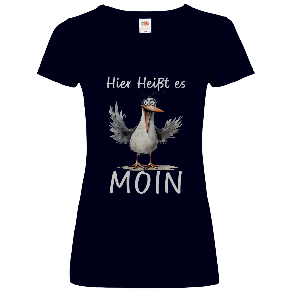 Damen Basic V-Neck T-Shirt MOINMOIN-07