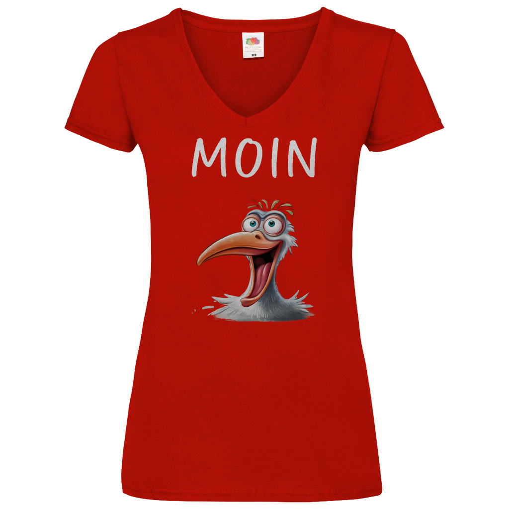 Damen Basic V-Neck T-Shirt MOINMOIN-06