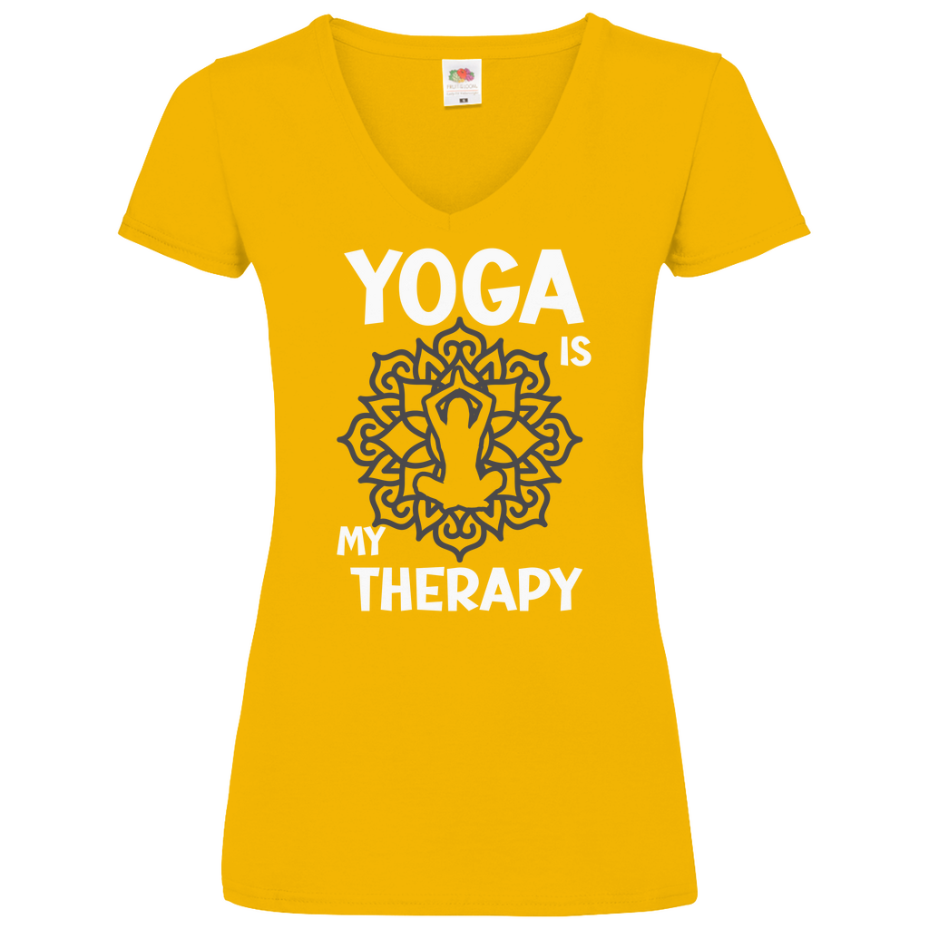 Damen Basic V-Neck T-Shirt YOGA-004