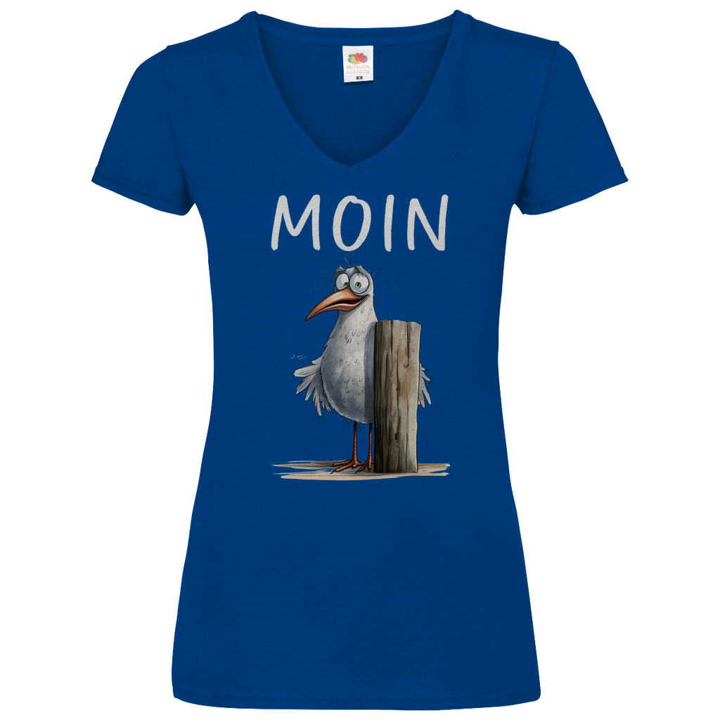 Damen Basic V-Neck T-Shirt MOINMOIN-05