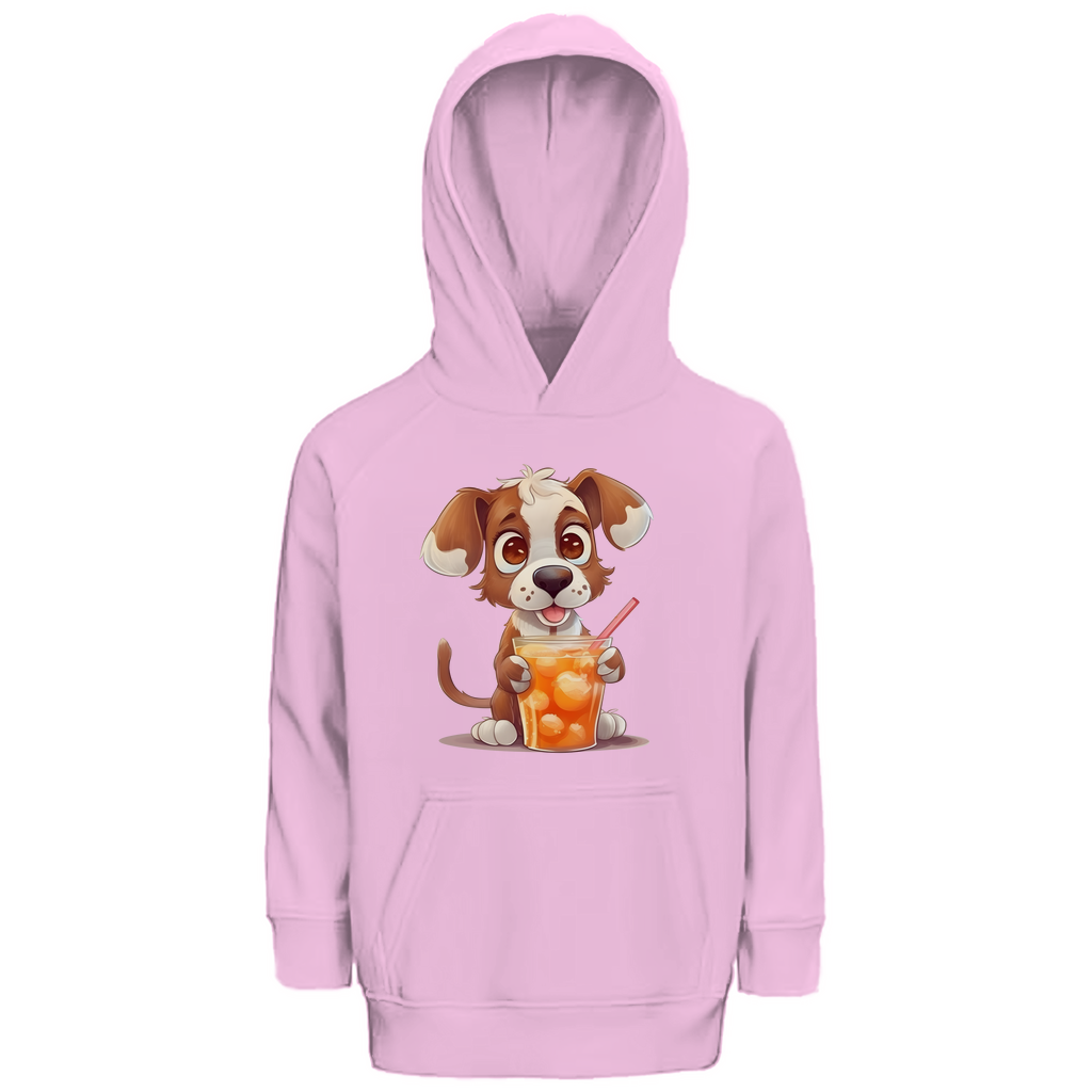 Kinder Premium Bio Hoodie Hund mit drink