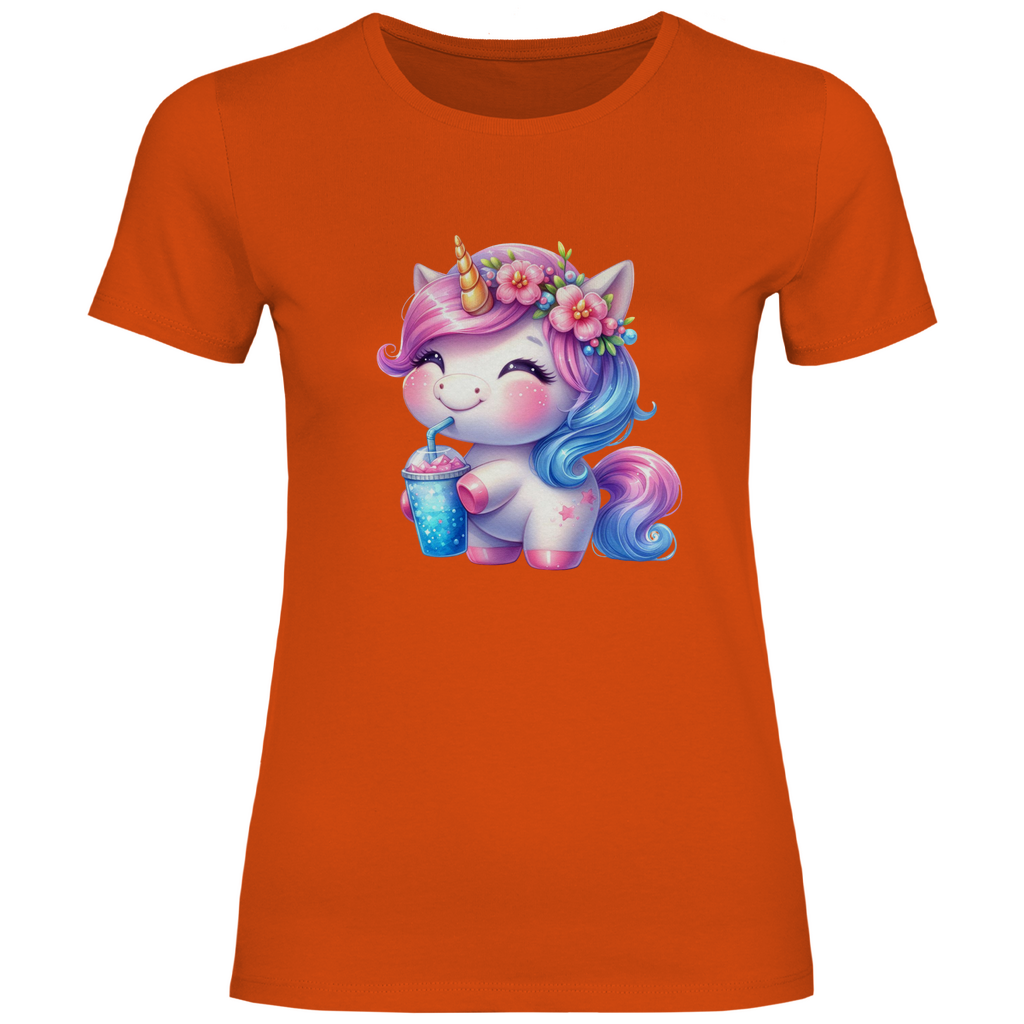 Damen T-Shirt kinder-einhorn-01