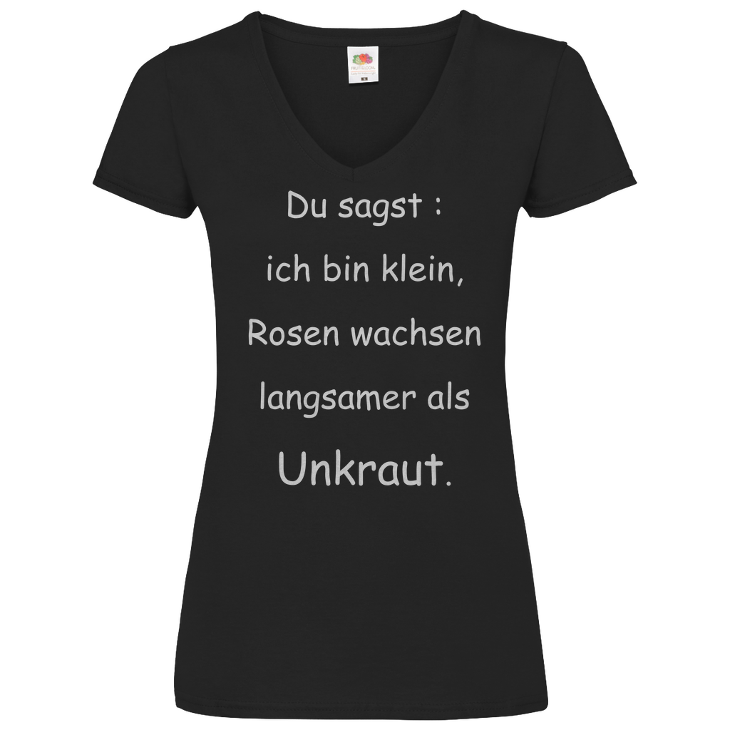 Damen Basic V-Neck T-Shirt spruch019