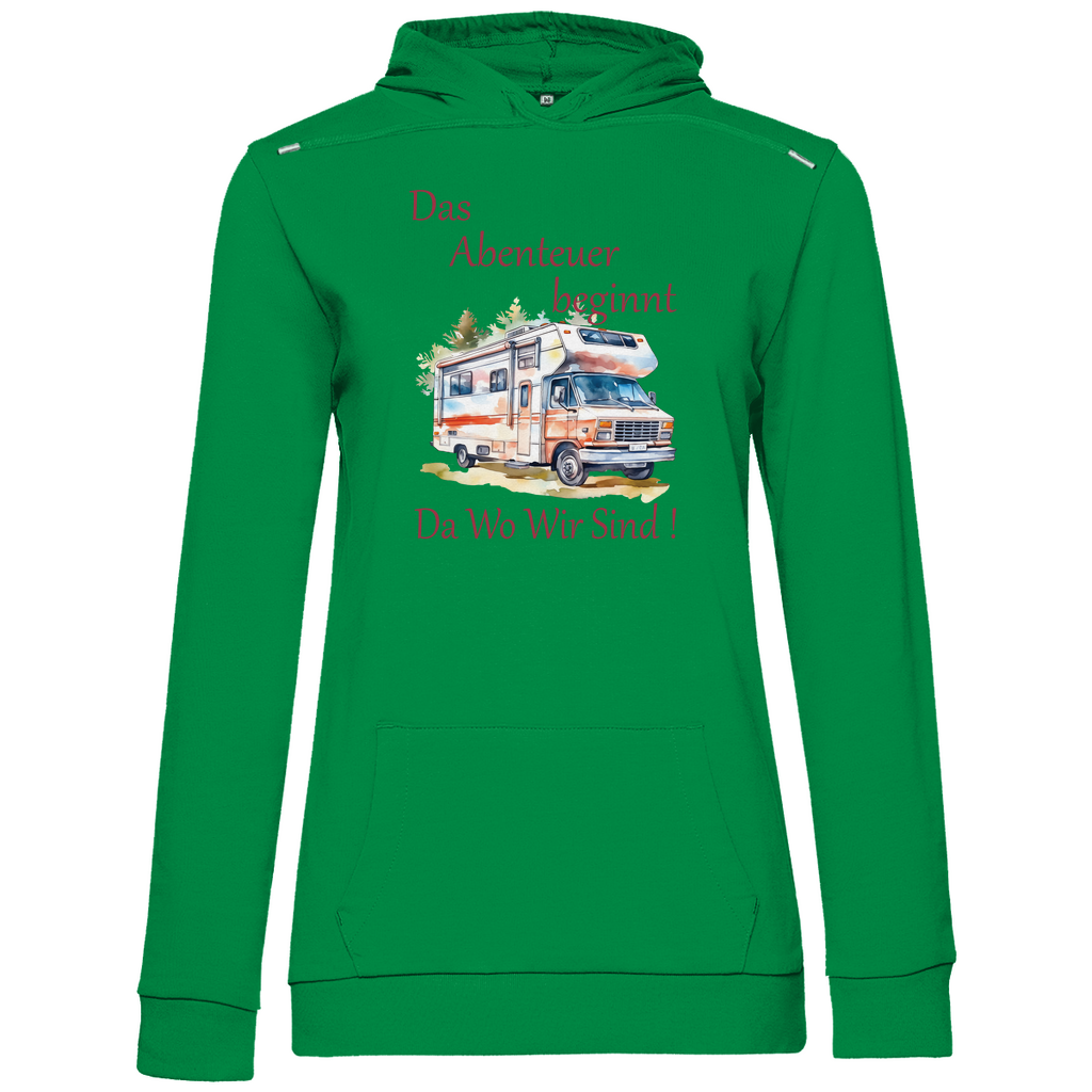 Damen Promo Hoodie Camping Das Abenteuer beginnt-01