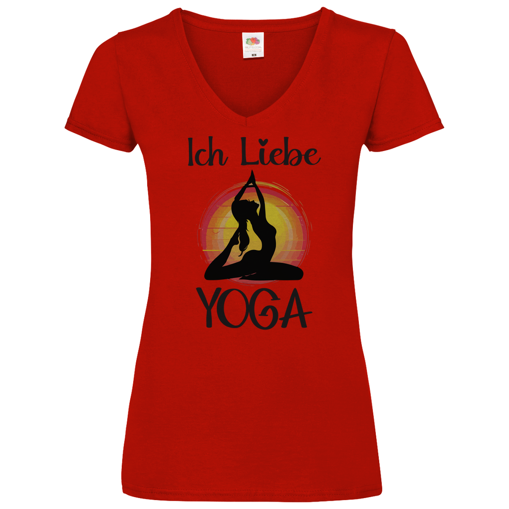Damen Basic V-Neck T-Shirt YOGA-005