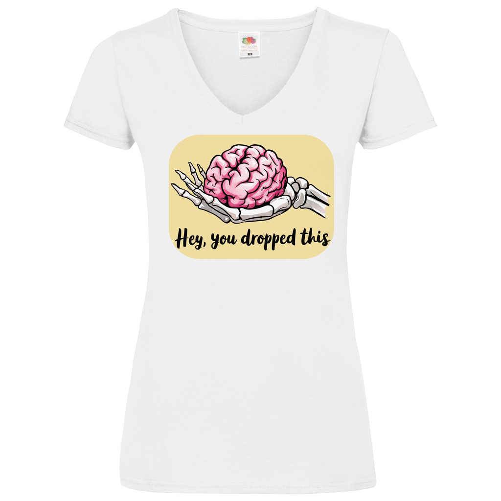 Damen Basic V-Neck T-Shirt spruch020