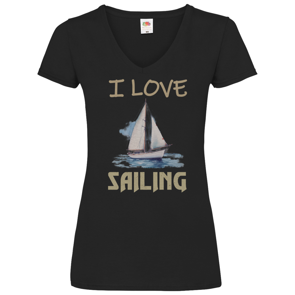 Damen Basic V-Neck T-Shirt Sailing-02