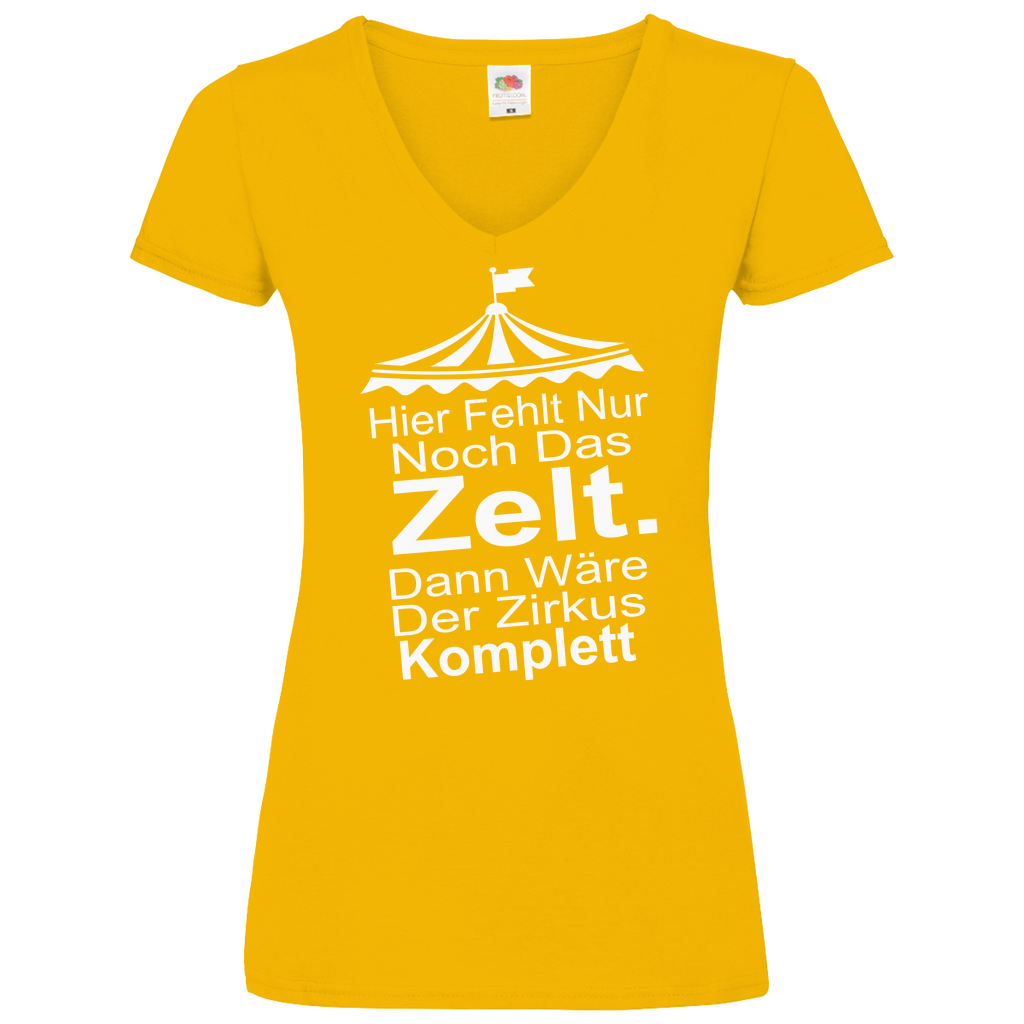 Damen Basic V-Neck T-Shirt hier fehlt nur noch-w