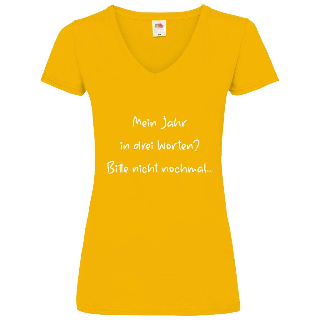Damen Basic V-Neck T-Shirt spruch017