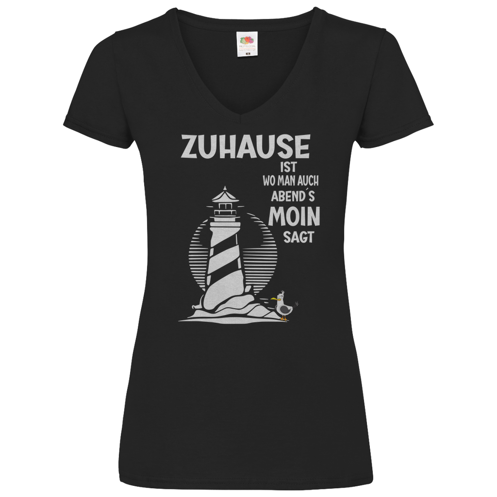 Damen Basic V-Neck T-Shirt spruch011