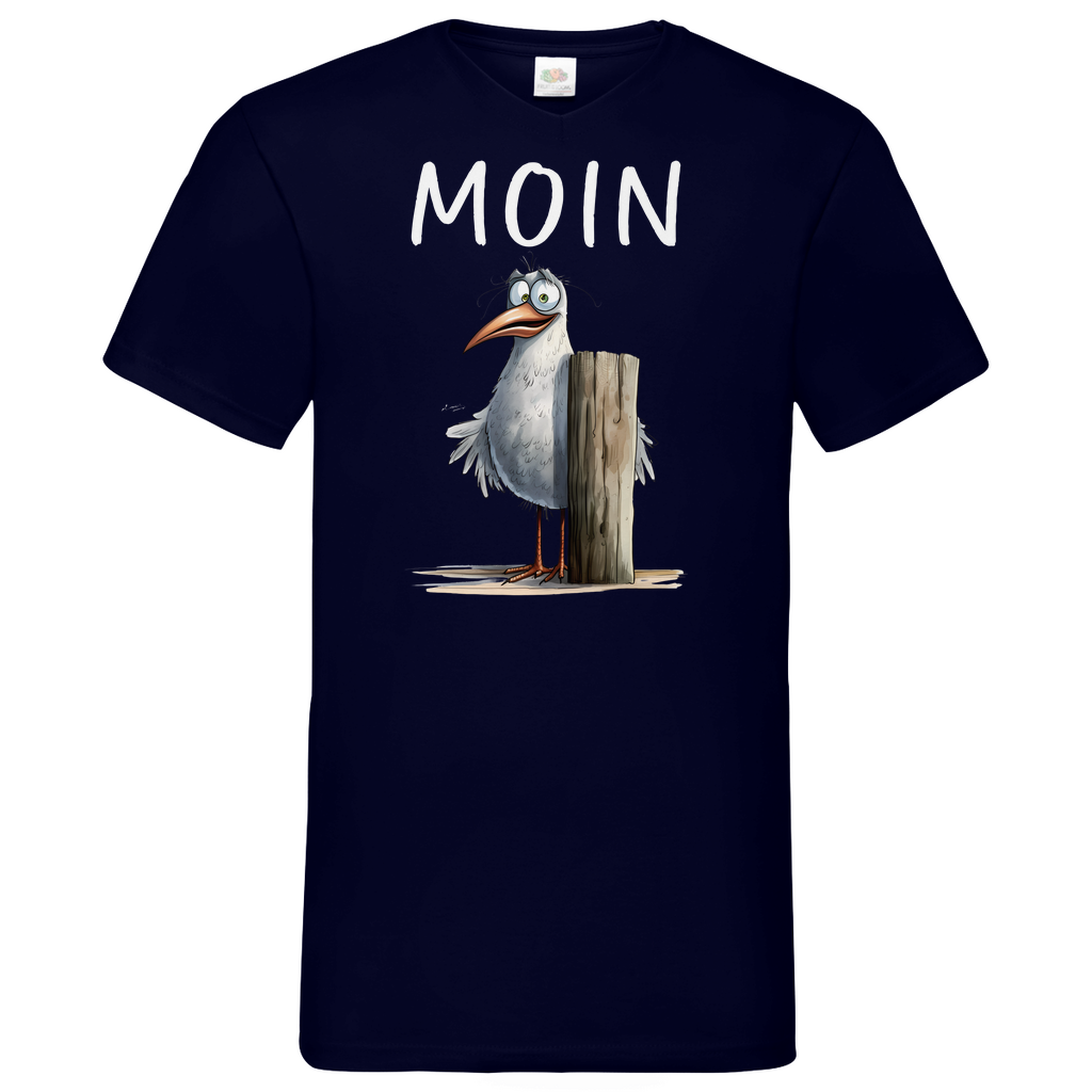 Herren Basic V-Neck T-Shirt MOINMOIN-05