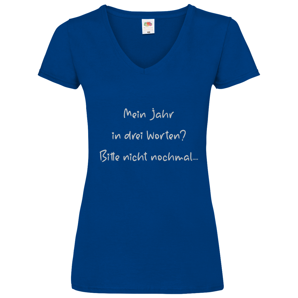 Damen Basic V-Neck T-Shirt spruch017
