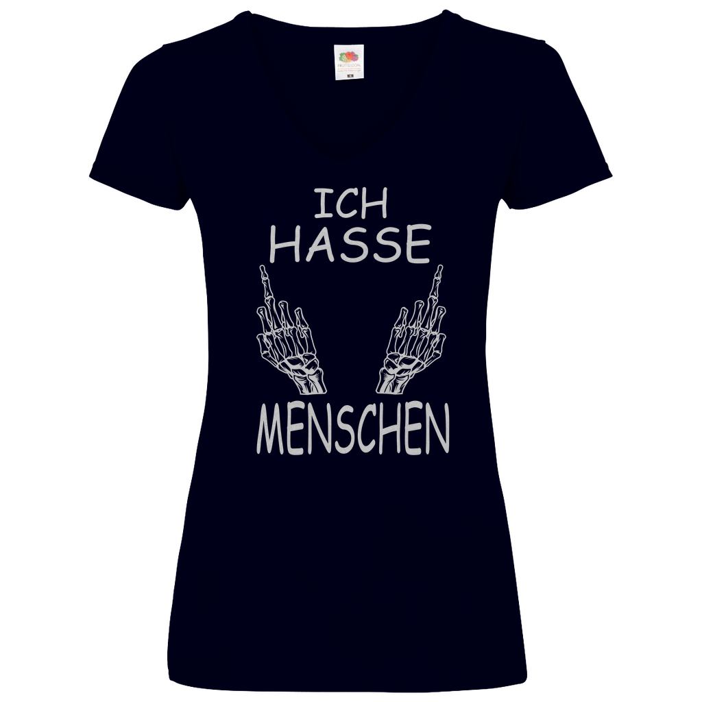 Damen Basic V-Neck T-Shirt spruch030