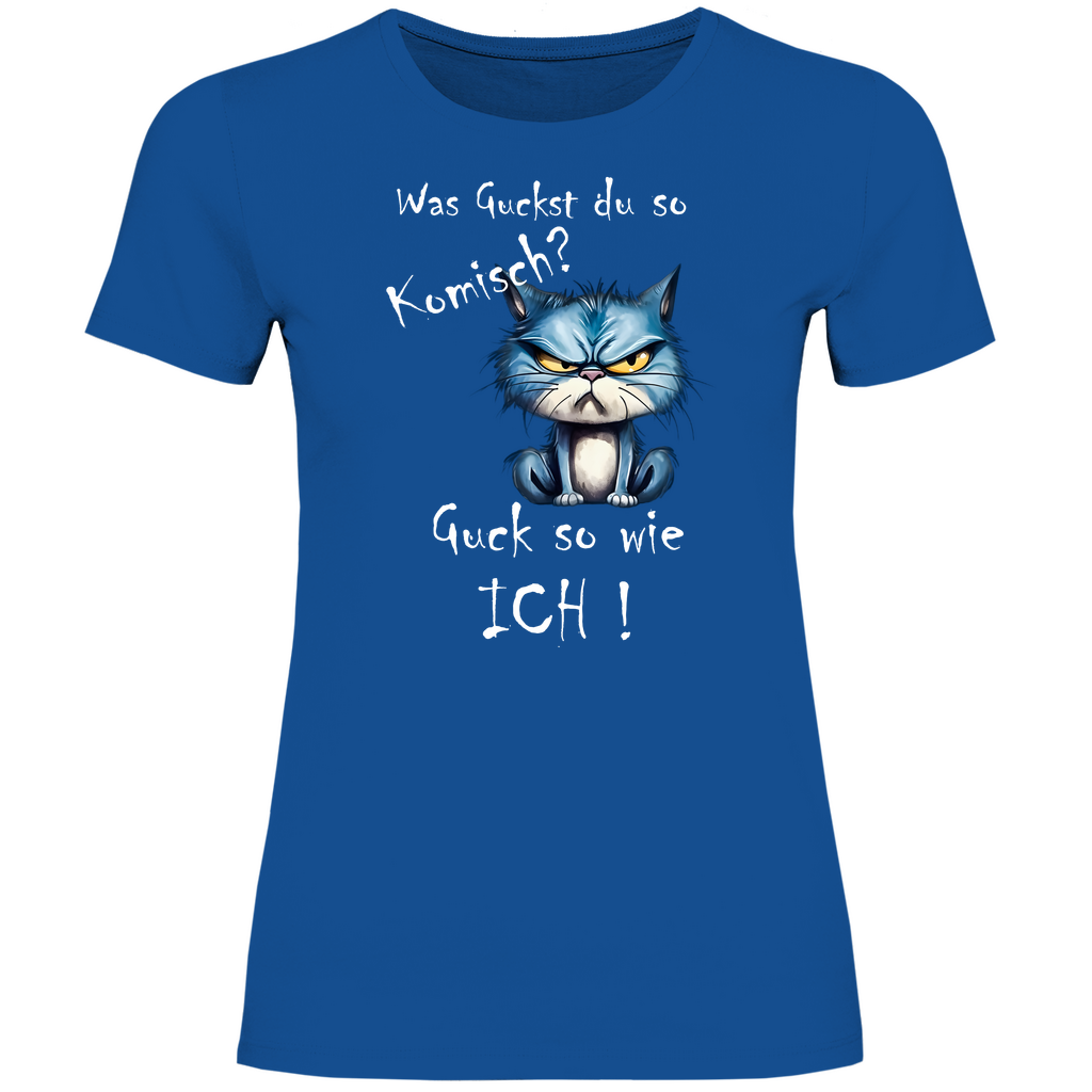 Damen T-Shirt was kuckst du so ?