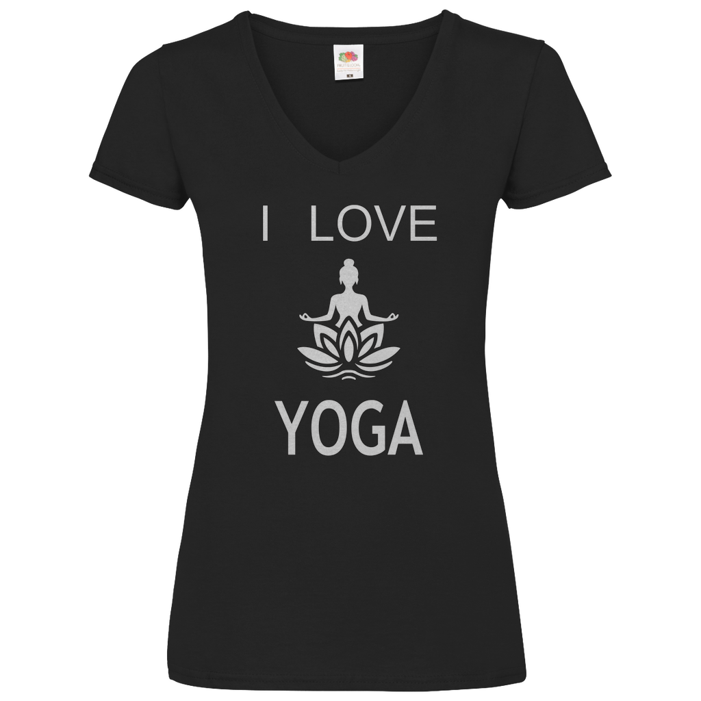 Damen Basic V-Neck T-Shirt YOGA-006