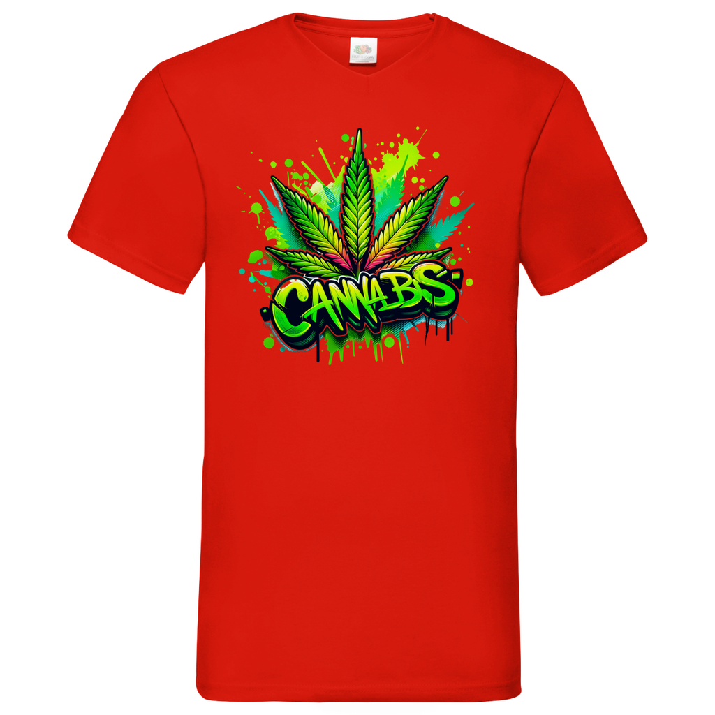 Herren Basic V-Neck T-Shirt Canna-01