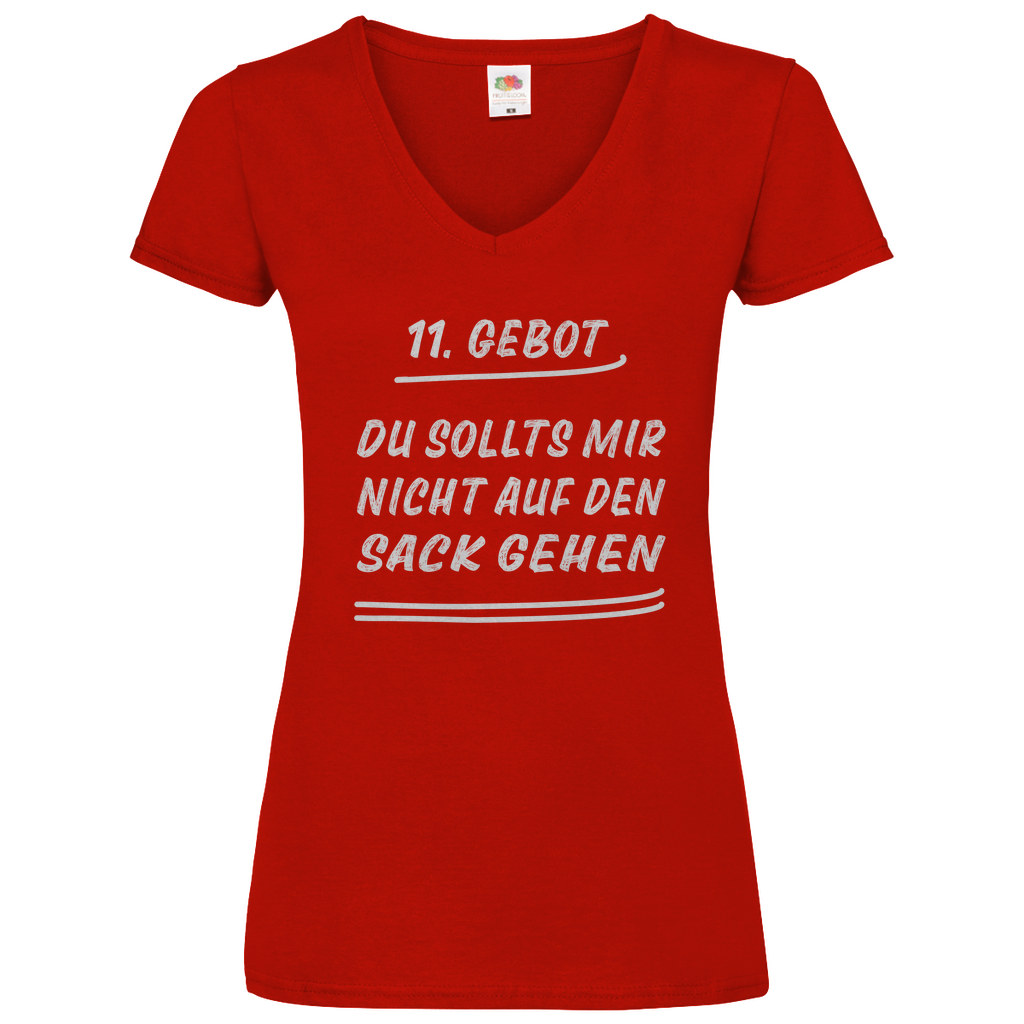 Damen Basic V-Neck T-Shirt spruch022