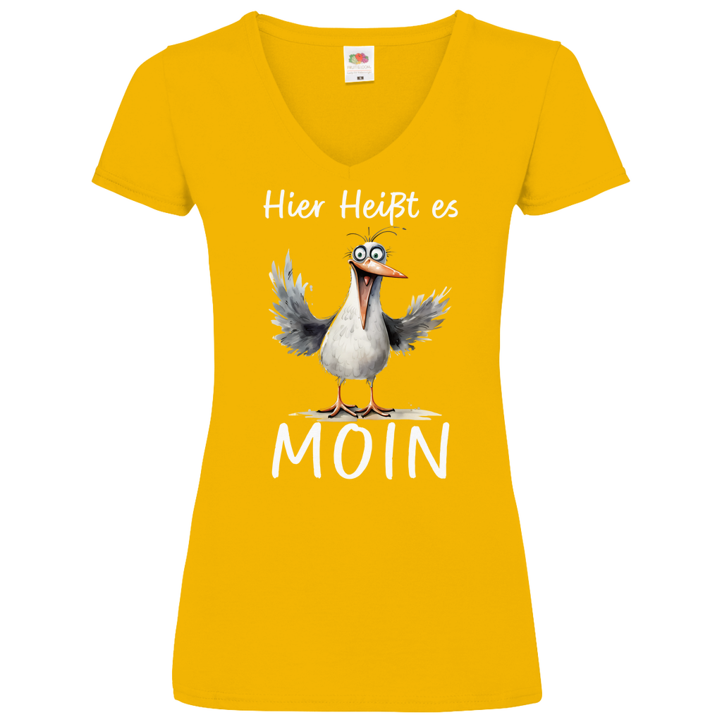 Damen Basic V-Neck T-Shirt MOINMOIN-07
