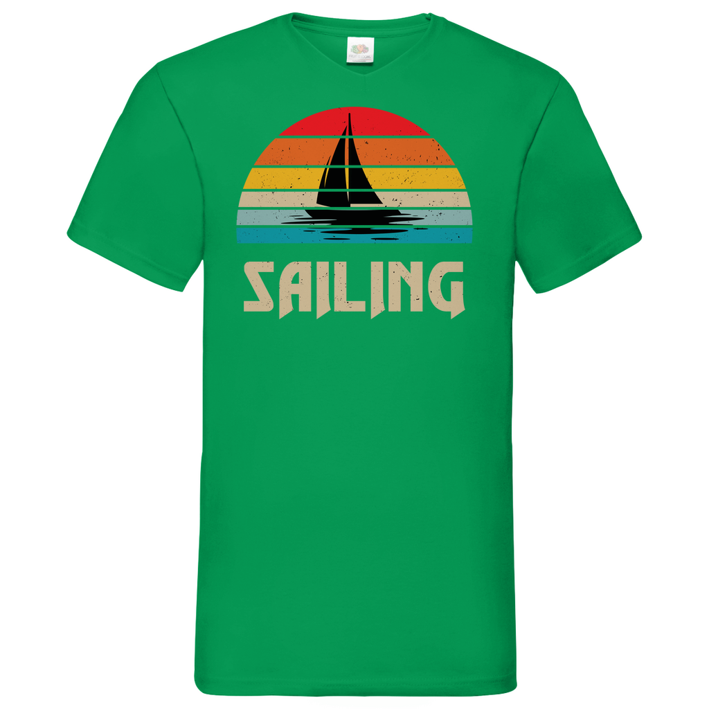 Herren Basic V-Neck T-Shirt Sailing-01