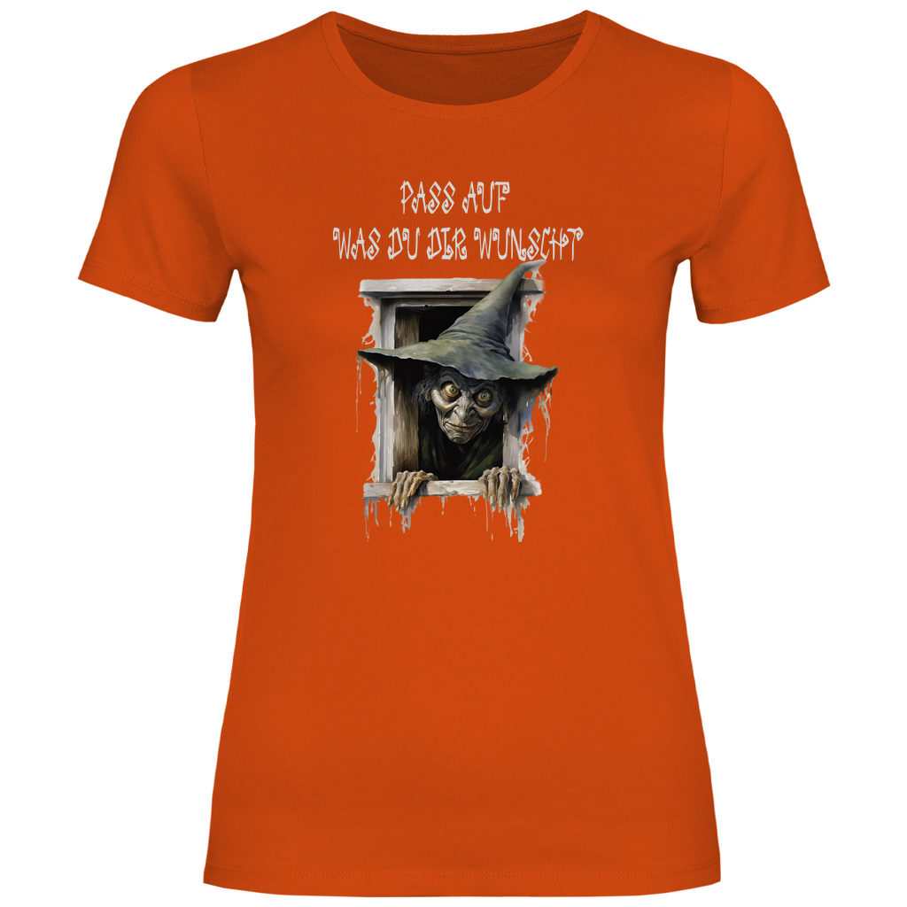 Damen T-Shirt pass auf was du dir wünscht-01