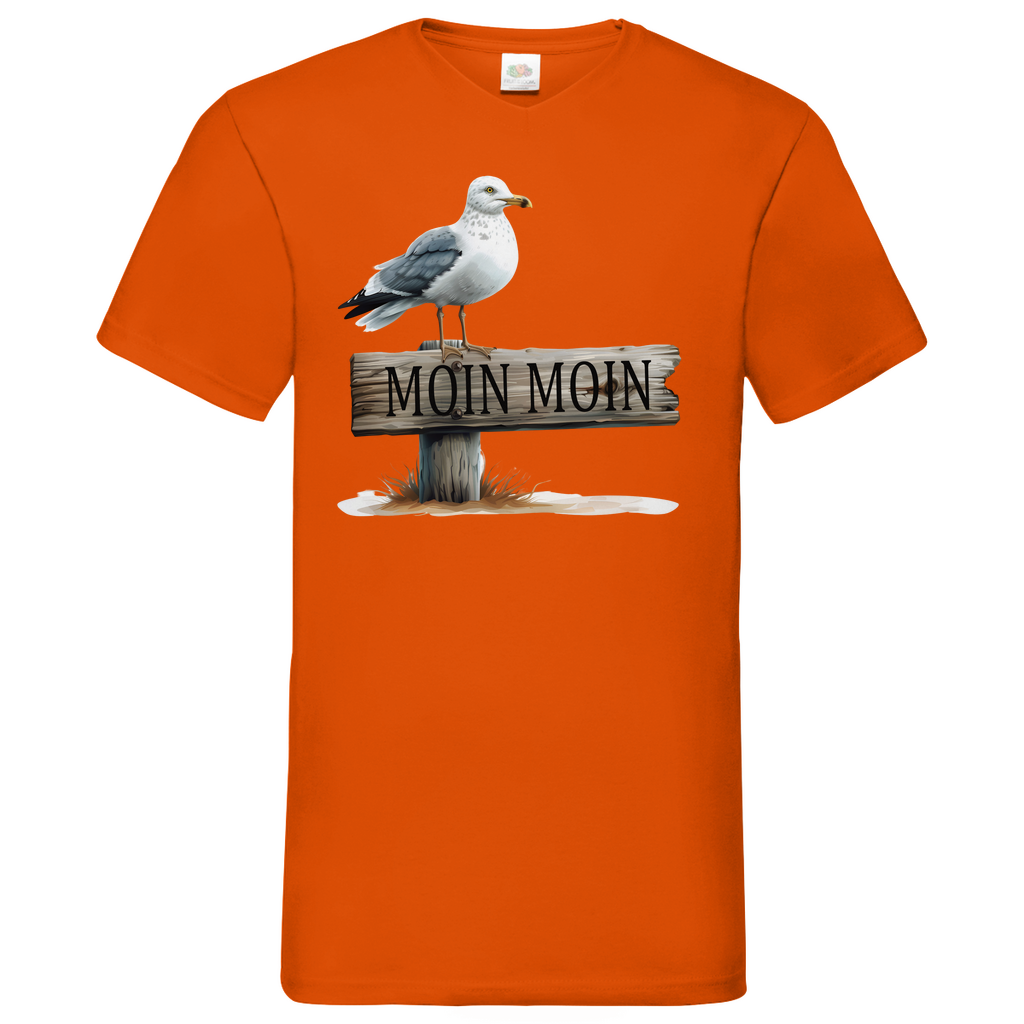 Herren Basic V-Neck T-Shirt MOINMOIN-04