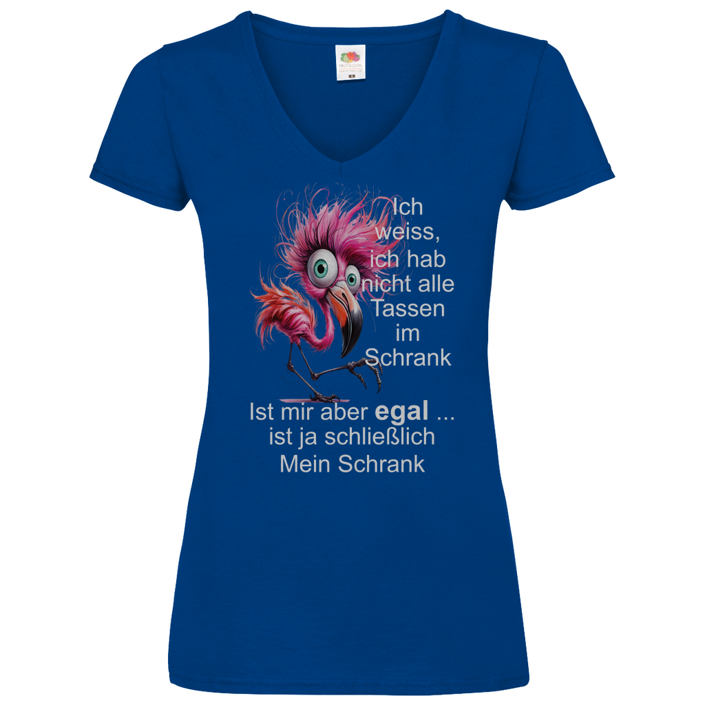 Damen Basic V-Neck T-Shirt Spruch0002