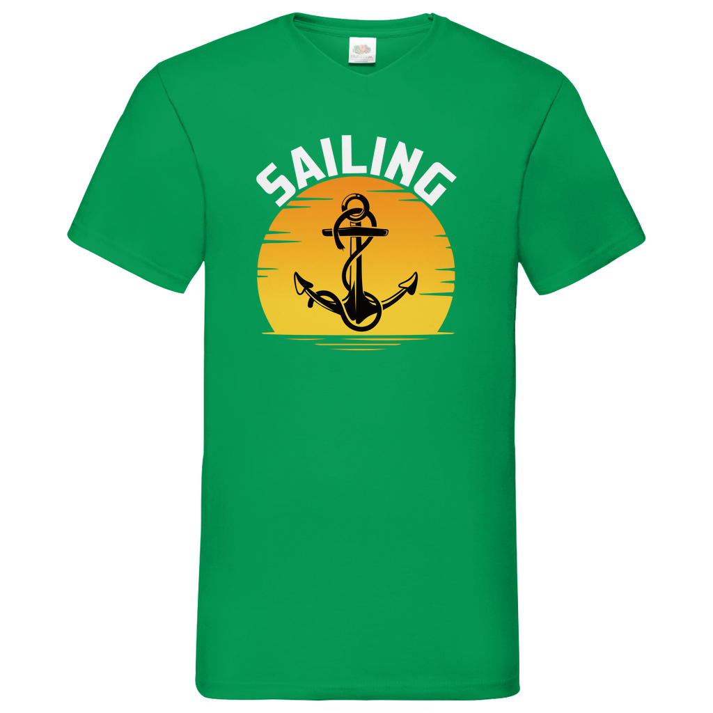 Herren Basic V-Neck T-Shirt Sailing-04