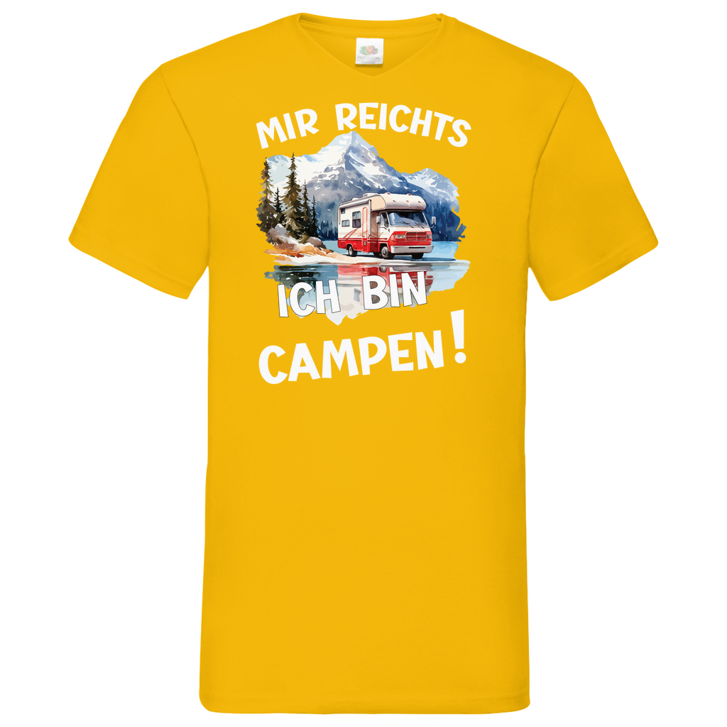Herren Basic V-Neck T-Shirt camping-09